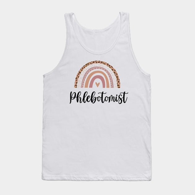 Phlebotomist - Minimal Rainbow Design Tank Top by best-vibes-only